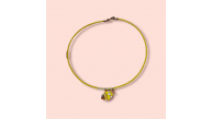 Ashura Handmade Enamel gold plated evil eye bead fish necklace