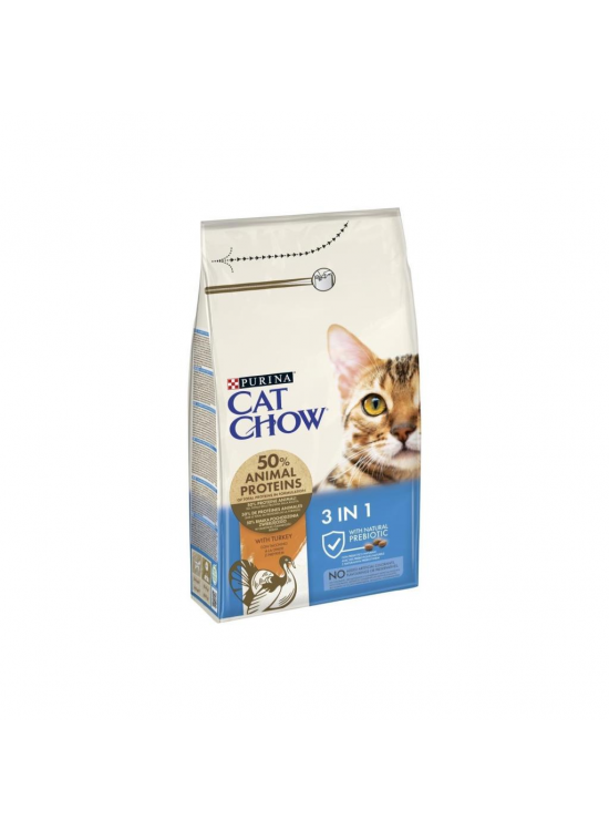 Cat Chow Feline 3 In 1 Turkey Cat Food 1.5 Kg