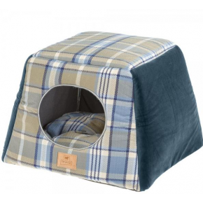 Edinburgh Ekose Patterned Cat Bed Blue