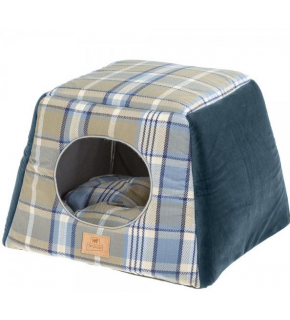 Edinburgh Ekose Patterned Cat Bed Blue