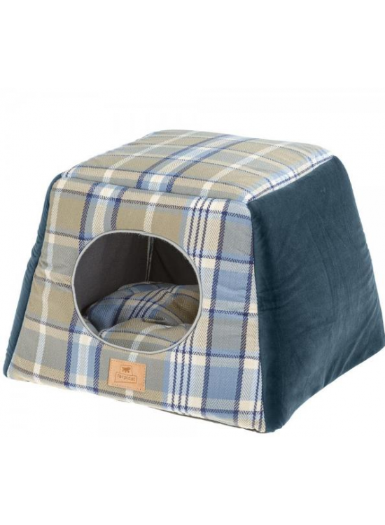 Edinburgh Ekose Patterned Cat Bed Blue