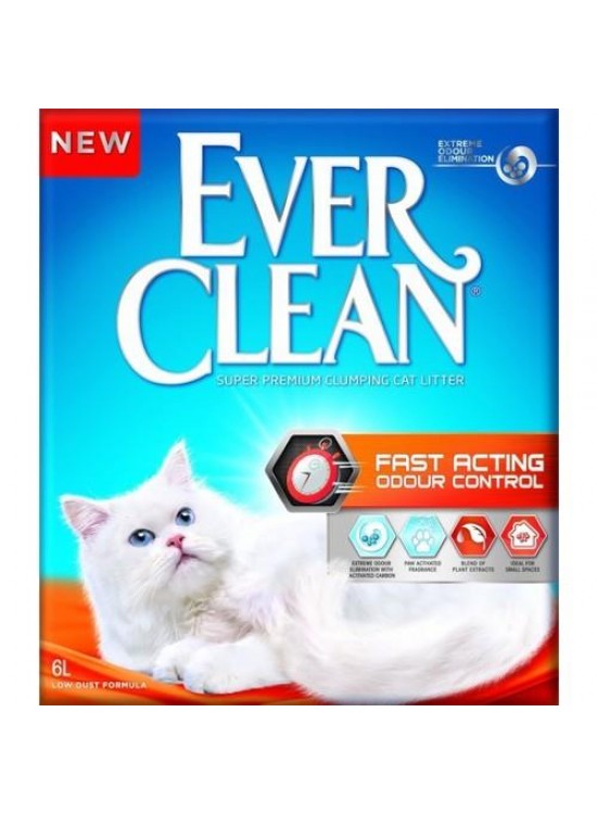 Ever Clean Fast Acting Natural Herbal Extract Fast Clumping Cat Litter 6lt