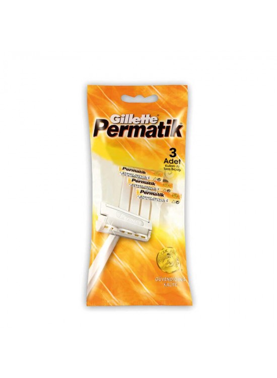 Gillette Permatik Disposable Razor 3 Pieces