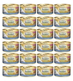 Gourmet Gold Fish and Spinach Double Flavor Cat Canned 85 gr x 24 pcs
