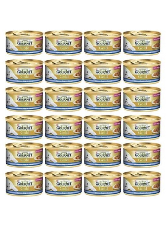 Gourmet Gold Fish and Spinach Double Flavor Cat Canned 85 gr x 24 pcs