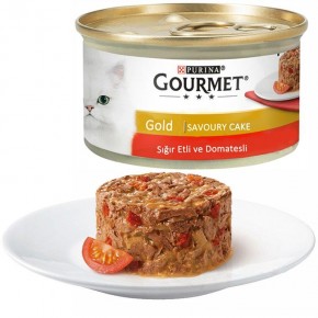 Gourmet Gold Fillet with Minced Beef and Tomatoes Adult Cat Canned 85 gr 12 Pieces