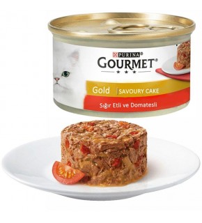 Gourmet Gold Fileto Kıyılmış Sığır Etli ve Domatesli Yetişkin Kedi Konservesi 85 gr 12 Adet