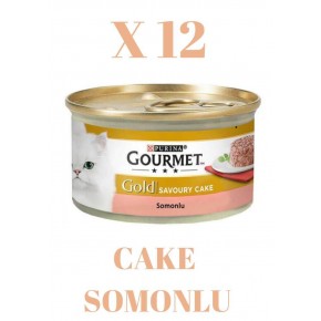 Gourmet Gold Savoury Cake Somonlu Kedi Konserve 12 Adet X 85 Gr