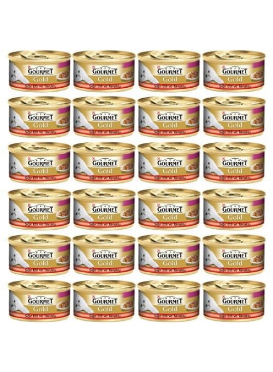 Gourmet Gold Beef and Chicken Adult Cat Canned Food 24 x 85 gr
