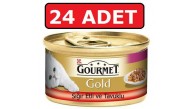 Gourmet Gold Sığır Etli ve Tavuklu Yetişkin Kedi Konservesi 24 Adet X 85 gr