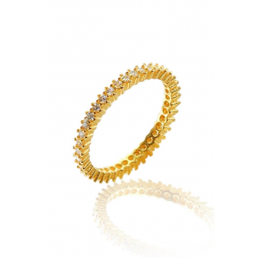 Silver Gold Color Single Row Tamtur Ring 10