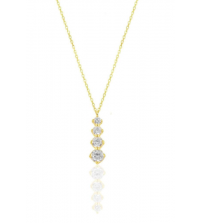 Silver Gold Gilded Zircon Stone Diamond Model Glitter Necklace