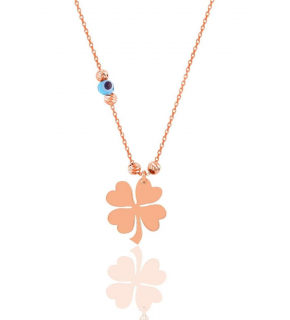 Silver Rose Evil Eye Dorica Bulk Clover Necklace