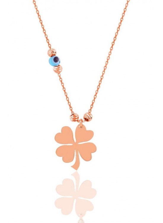 Silver Rose Evil Eye Dorica Bulk Clover Necklace