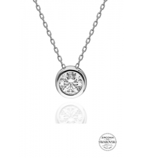 Sterling Silver Swarovski Stone Diamond Model Plastered Necklace