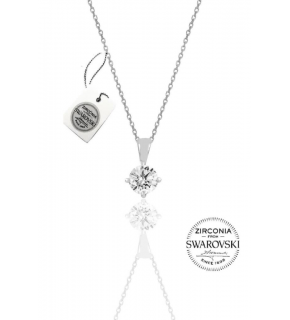 Sterling Silver Swarovski Solitaire Necklace