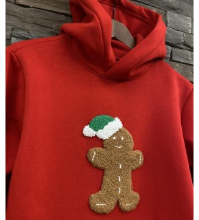 Cookie Man Hoodie Red Sweatshirt Punch