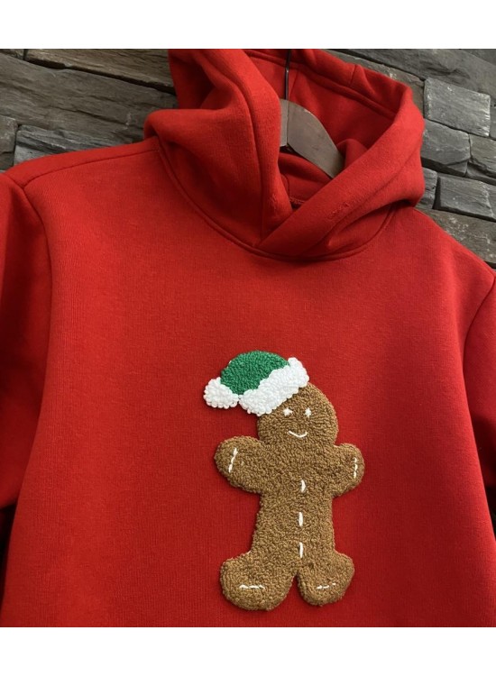 Cookie Man Hoodie Red Sweatshirt Punch