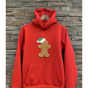 Cookie Man Hoodie Red Sweatshirt Punch