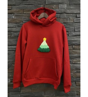  Christmas Tree Hoodie Red Sweatshirt Punch