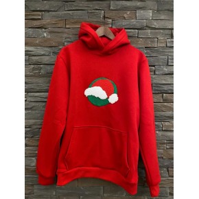 Red Sweatshirt Punch With Christmas Hat