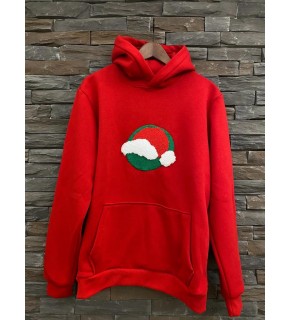 Red Sweatshirt Punch With Christmas Hat