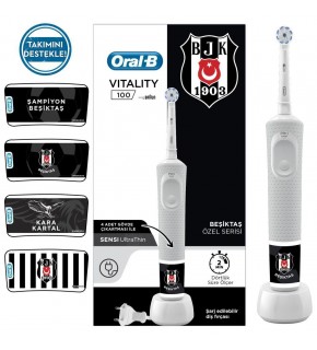 Oral-B D100 Şarjlı Diş Fırçası Beşiktaş Taraftar Paketi