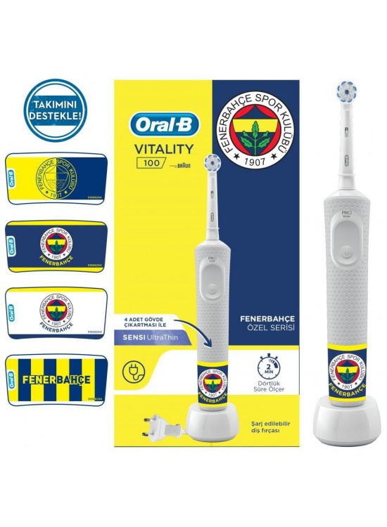 Oral-B D100 Şarjlı Diş Fırçası Fenerbahçe Taraftar Paketi