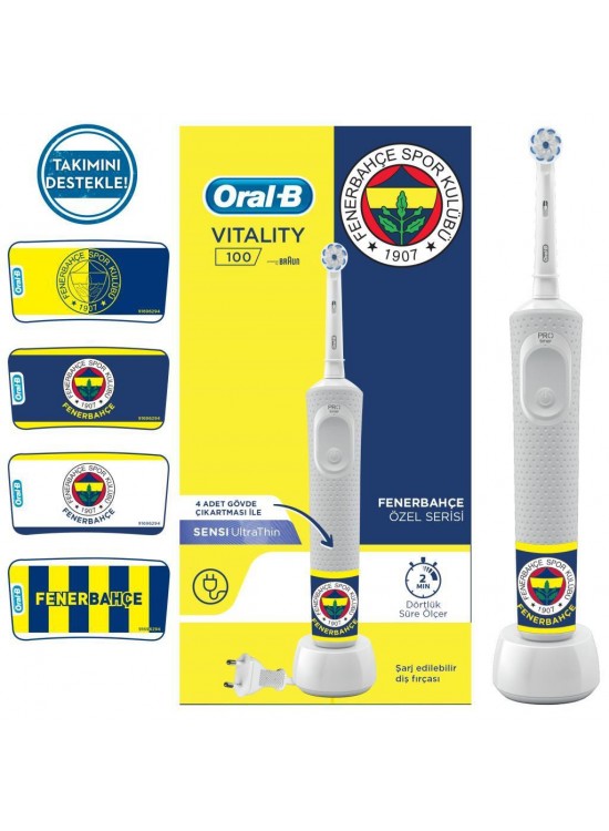 Oral-B D100 Rechargeable Toothbrush Fenerbahçe Fan Pack