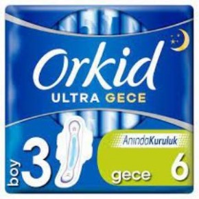 Orkid Extra Sensitive Protection Night 7 Pack of Economical Sanitary Pads