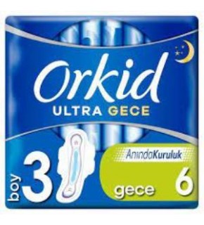 Orkid Ekstra Hassas Koruma Gece 7'li Ekonomik Hijyenik Ped