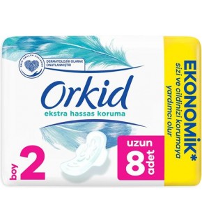 Orkid Extra Sensitive Protection Long 8 Pack Economical Sanitary Pad