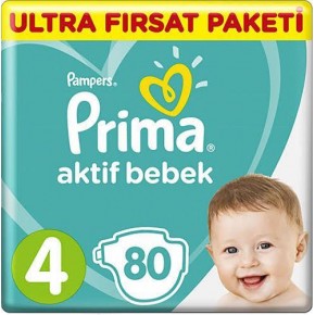 Prima Active Baby Diapers Size 4 80 Pieces Maxi Ultra