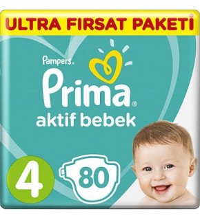 Prima Bebek Bezi Aktif Bebek 4 Beden 80 Adet Maxi Ultra