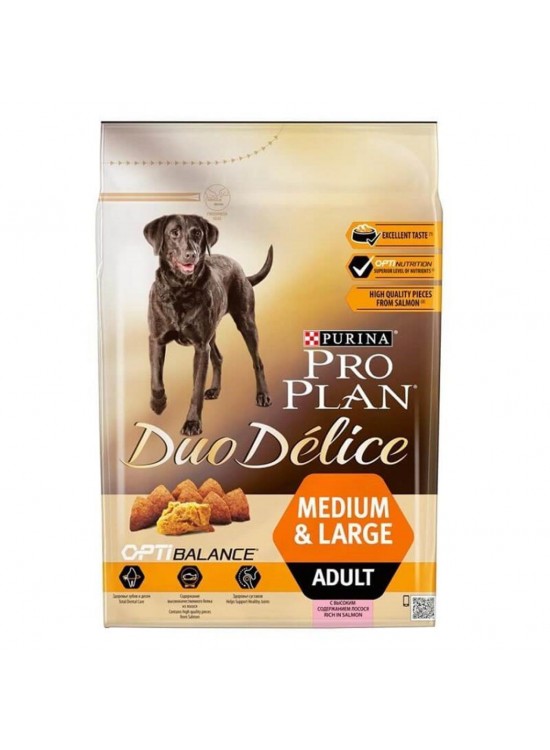 Pro Plan Duo Delice Piece Salmon Medium Large Dog Food 10 Kg