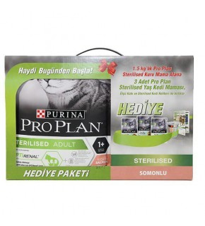 Pro Plan Sterilised Somonlu Kısırlaştırılmış Kedi Maması 1,5 kg (3 Adet Yaş Mama Hediyeli)