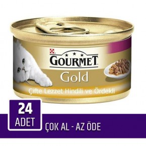 Purina Gourmet Gold Hindili Ördekli Kedi Konservesi 85 gr X 24 Adet