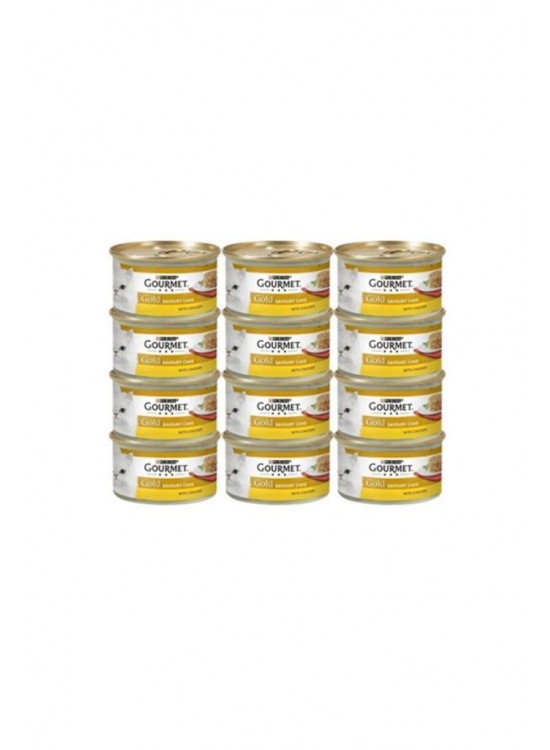 Purina Gourmet Gold Savory Cake Chicken Cat Canned 85 Grx 12 Pieces