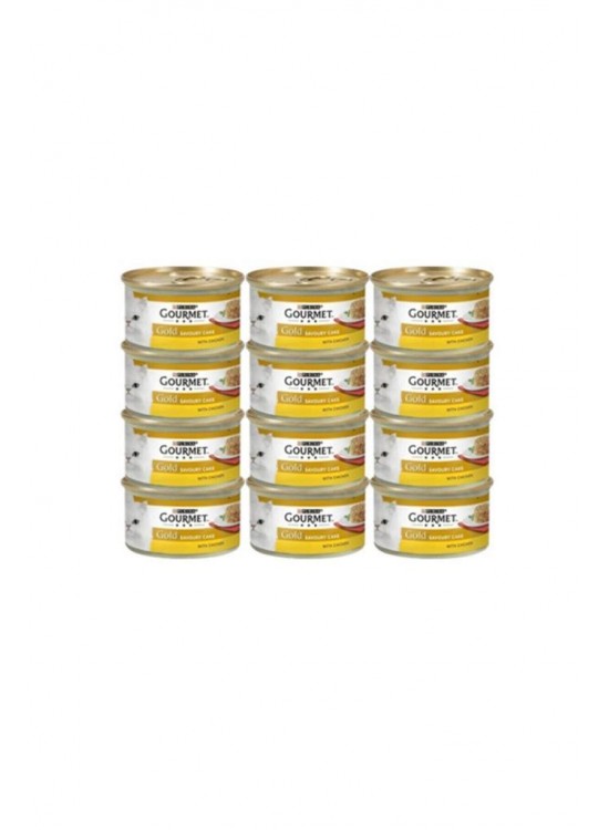 Purina Gourmet Gold Savoury Cake Tavuklu Kedi Konservesi 85 Grx 12 Adet