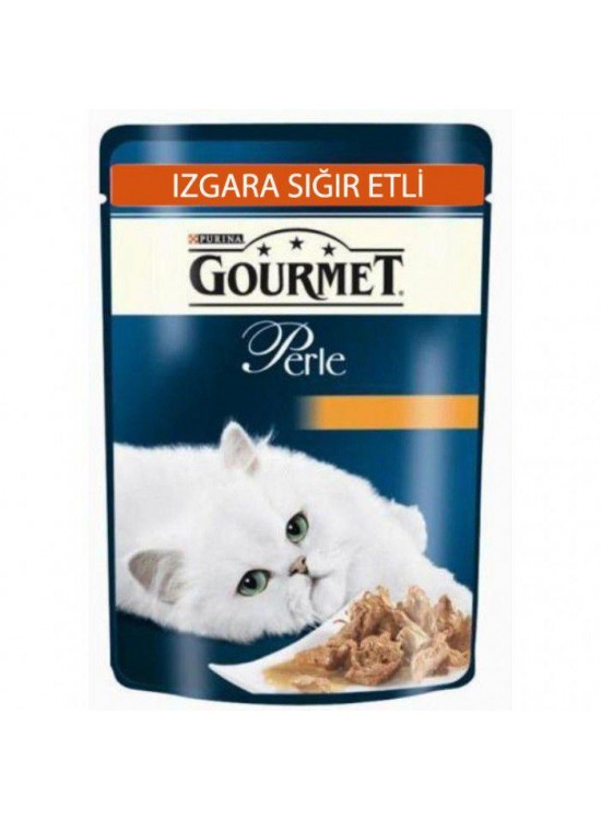 Purina Gourmet Perle Grilled Beef Cat Food 85gr x 24 Pieces