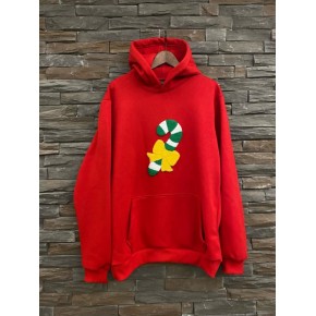 Şeker Kapişonlu Kırmızı Sweatshirt Punch