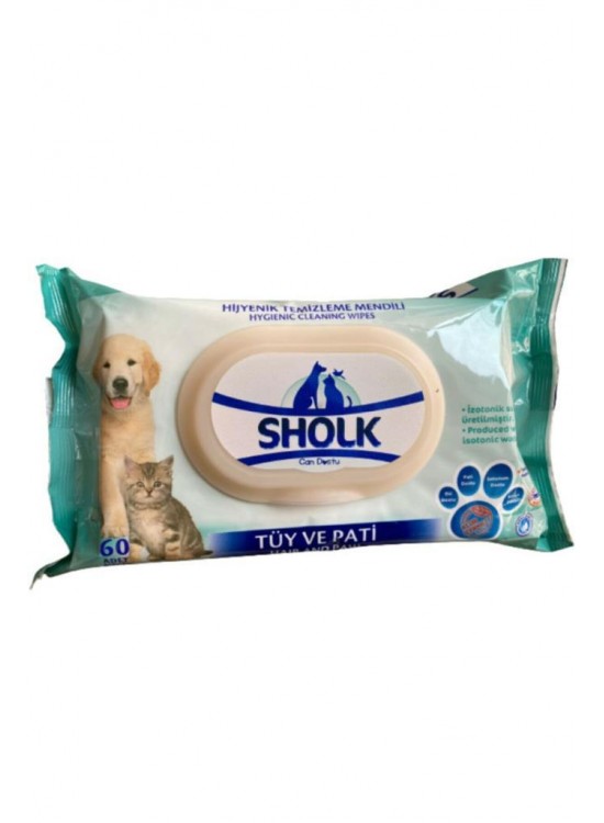 Shlok Pet Feather and Paw Cleaning Wipes 60 pcs